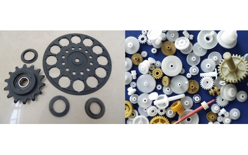 Plastic gear injection molding process and material analysis